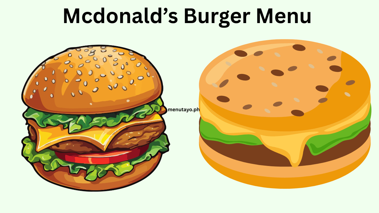 Mcdonald Burger Menu