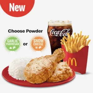 McDo Menu Philippines 2025 – Updated McDonald’s Prices & Meals 50 2-pc. Honey Butter Chicken McDo with Garlic Parmesan Snow Cheese Powder & Medium Fries Meal