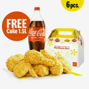 McDo Menu Philippines 2025 – Updated McDonald’s Prices & Meals 16 6pc Chicken McShare + Free Coke 1.5L
